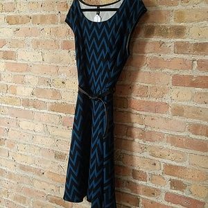 NWT - Teal and Black Chevron Dress
